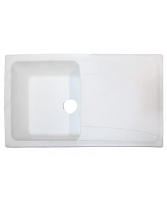 Sink, 1 gropë, left / right, FORMA, granit, white, 86x50xH10 cm