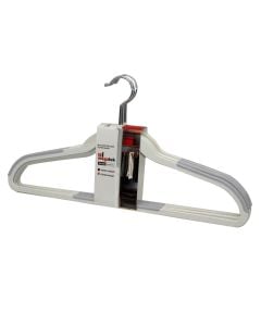 Clothes hanger, set of 5 pcs, MEGATEK, tpr plastic, white/grey, 45x0.58xH22.5 cm