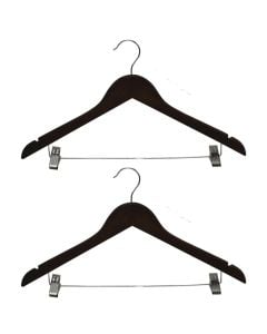 Suit hanger, set of 2 pcs, MEGATEK, wooden, antique, 33.5x0.6xH16 cm