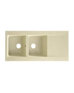 Sink, 2 bowls, left / right, EINNA, white, 116x50xH20 cm