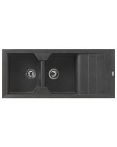 Sink, 2 bowls, left / right, VICTORIA, grey, 116x50xH21 cm