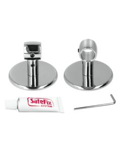 Adhesive support, Lonardo, chromed steel, silver, 2 pcs