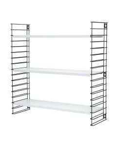 Shelving unit, Libro, modular sistem, epoxy coated, black, 70x21xH68 cm