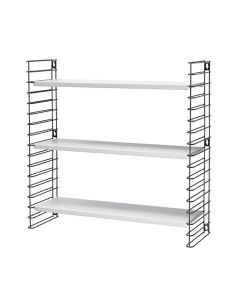 Shelving unit, Libro, modular sistem, epoxy coated, black/white, 70x21xH68 cm