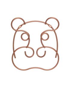 Wall hanger, Safari, hippo, polytherm® copper coating, reddish brown, 28x24 cm
