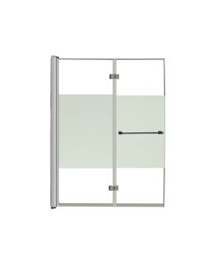 Bathtube enclosure 150x115x0.5cm-transparent glass+white glass