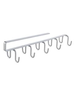 Undershelf multi hooks, My-hooks, polytherm® coating, silver matt, 8x25xH5 cm