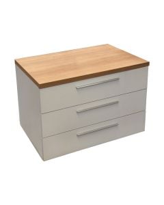 Office desk drawer, 3 drawers, oak/white, 75x50xH56 cm