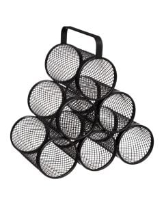 Wine rack, 6 bottles, metallic, black, 28x18.5xH30 cm