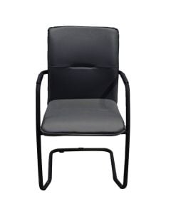 Static chair, metal frame, pu back, pu seat, grey, 48x46xH93 cm