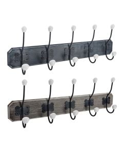 Clothes hanger, mdf/metal, grey, 60x8.5xH20 cm