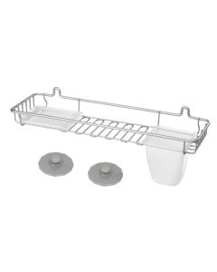 Toilet shelf, Artic, strong adhesive, polytherm® coating, gray/white, 38x12xH15 cm