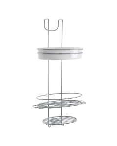 Shower caddy, Orbit, chrometherm® coating, gray, 29x13xH58 cm