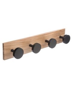 Cloth hook, wood/mdf, black, 40x6.5xH8 cm