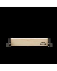 Phone/Tablet holder, wooden, natural/black, 13.5x2.5xH2.5 cm