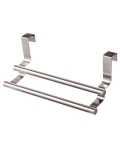 Door hanger, kitchen towel, stainless steel, silver, 10x10xH21 cm