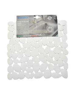 Anti-slip sink mat, Sassi, pvc, white, 32x32 cm