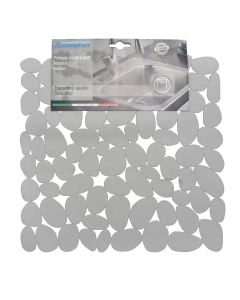 Anti-slip sink mat, Sassi, pvc, grey, 32x32 cm