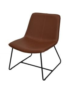Relax chair, metal frame (black), PU covering, brown, 63x70xH82 cm