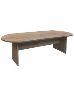 Meeting table, MT 09, melamine, oval, oak, 250x100x75 cm