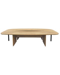 Meeting table, MT 04, melamine, oval, oak/anthracite, 360x160x75 cm