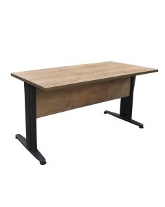 Office table, Eko, melamine tabletop, metal frame, oak/anthracite, 140x69x75 cm