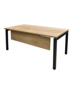 Office table, Motto Cs 01, melamine tabletop, metal frame, anthracite/oak, 160x80x75 cm