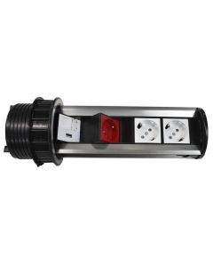 Multi-socket, for office desk, with shuko plugs and usb plugs