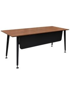 Office table, Legold Ps 01, melamine tabletop, metal frame, teak/anthracite, 180x69x75 cm