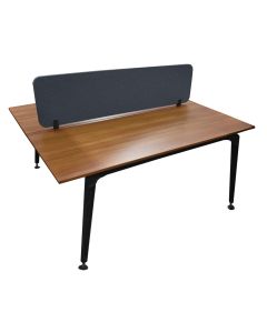 Office desk, Legold Ps 02, melamine tabletop, metal frame, teak/anthracite, for 2 person, 160x138x75 cm