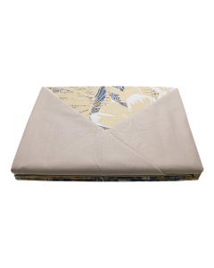 Bedlinen set, double, cotton, beige/gray, 220x240 cm; 160x190+25 cm; 50x80 cm (x2)