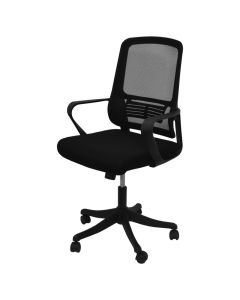 Office chair, nylon structure, mesh and textile fabric, black, 58.5x51.5xH97-107 cm