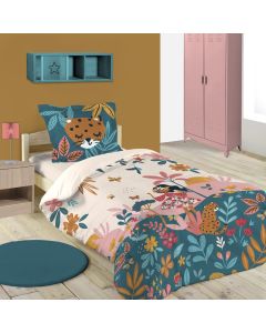 Bedlinen set, Melissa, single, cotton, for children, colorful, 140x200 cm; 63x63 cm (x1)