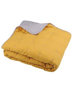 Bed spread, Honorine, polyester, mustard, 130x160 cm