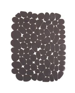 Anti-slip, sink mat, with pebbles, PVC, gray, 30x25.3xh0.1cm