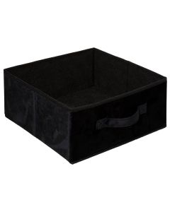 Storage box, square, polypropylene/polyester, black, 31x31xH15cm
