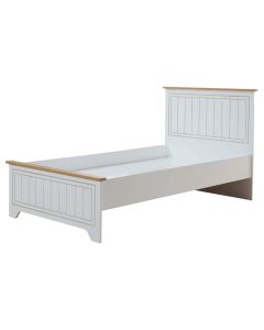 Bed, single, Mango, melamine, white/natural, 113x208xH106 cm