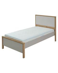Bed, single, Huga, melamine, grey/natural, 112x208xH109 cm