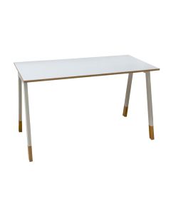 Meeting table, MS01 Enjoy, melamine tabletop, metal frame, beige, 140x69xH75 cm