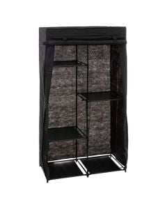 Wardrobe, Modular, textile/metal, black, 88x46xH169 cm