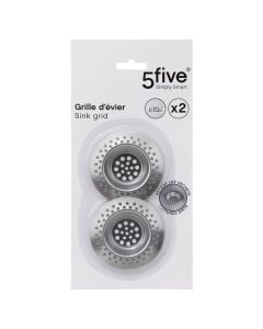 Sink filter, set 2 pieces, steel, silver, Ø7 cm