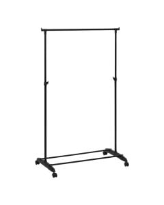 Clothes rack, with wheels, metal/polypropylene, black, 80x42xH160 cm