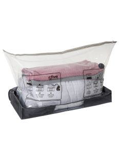 Airproof packaging bag, polyethylene, transparent/grey, 100x45xH15 cm