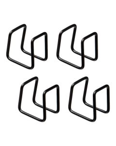 Clips, for shelves, set 4 pieces, metal, black, 2.5x3xH3.5 cm
