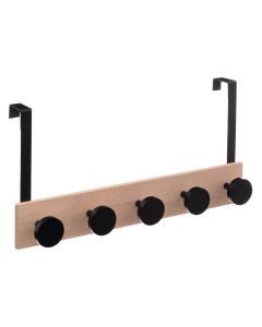 Clothes hanger, wood/metal, brown/black, 50 cm