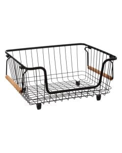 Storage basket, M, metal, black, 33.5x26xH15 cm