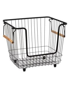 Storage basket, L, metal, black, 33x26xH26 cm