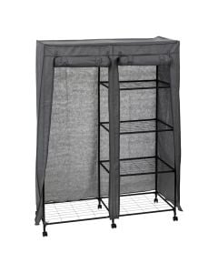 Wardrobe, textile/metal, grey, 118x48.5xH168 cm
