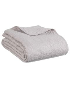 Bedspread, polyester, taupe, 240x260 cm; 60x60 cm (x2)