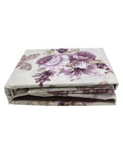 HomeLife bedlinen set, double, 20% polyester/ 80%cotton, dusty pink with flowers , 240x240cm; 160x190 cm; 50x80 cm (x2)